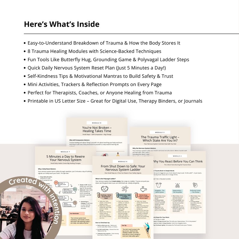 Polyvagal Ladder & Nervous System Diagram – Trauma Recovery Cheat Sheet