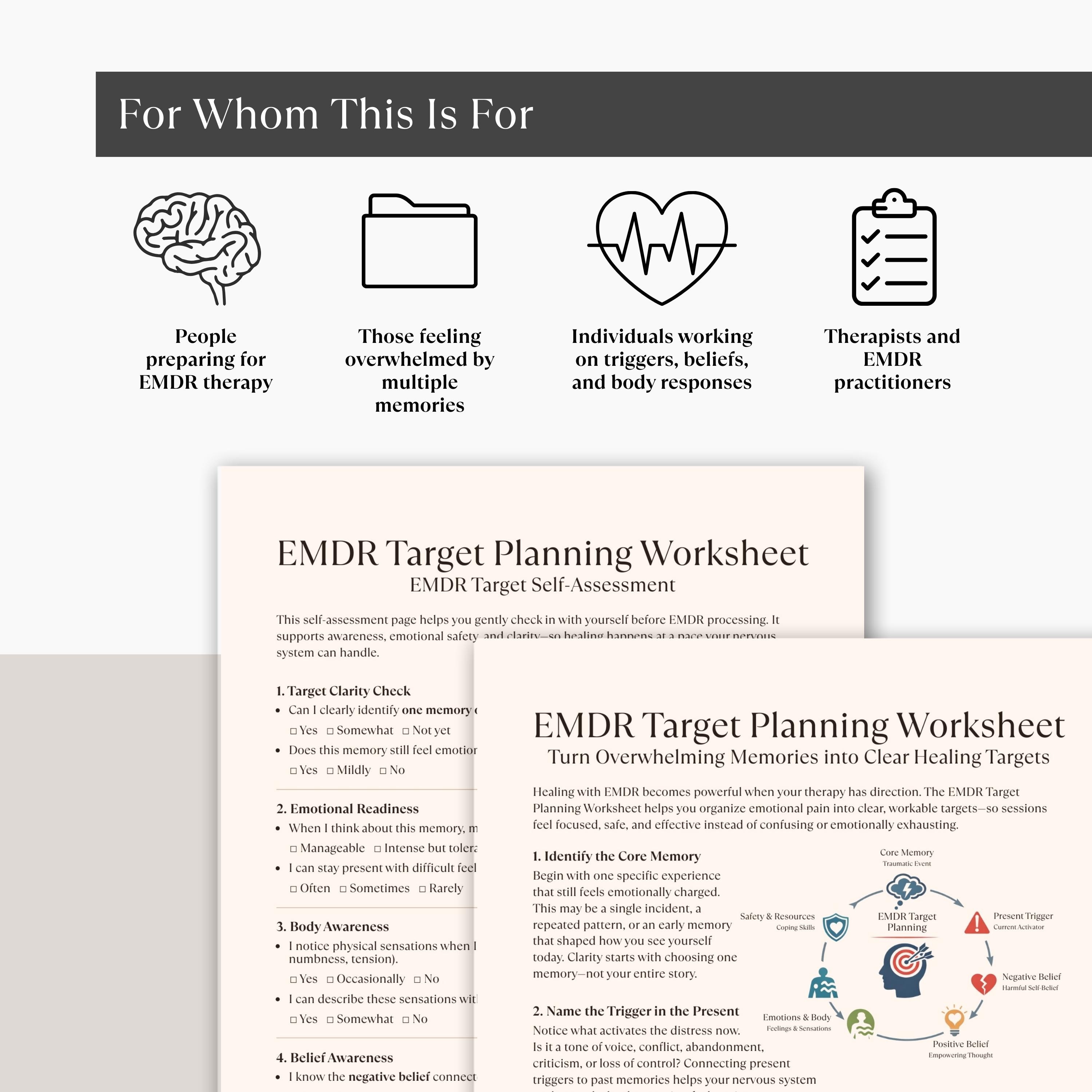 EMDR Target Planning Worksheet, Trauma Healing and EMDR Therapy ...