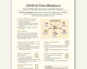 ADHD Time Blindness Cheat Sheet, Time Management Printable for Adults, Productivity and Planning Tool
