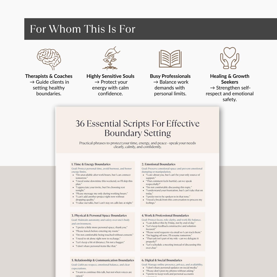 Boundary Setting Scripts Printable, Self Care Communication Cheat Sheet ...