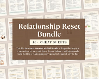 Relatieresetbundel, Gottman-methode Cheatsheets voor relatietherapie en communicatiehulpmiddelen