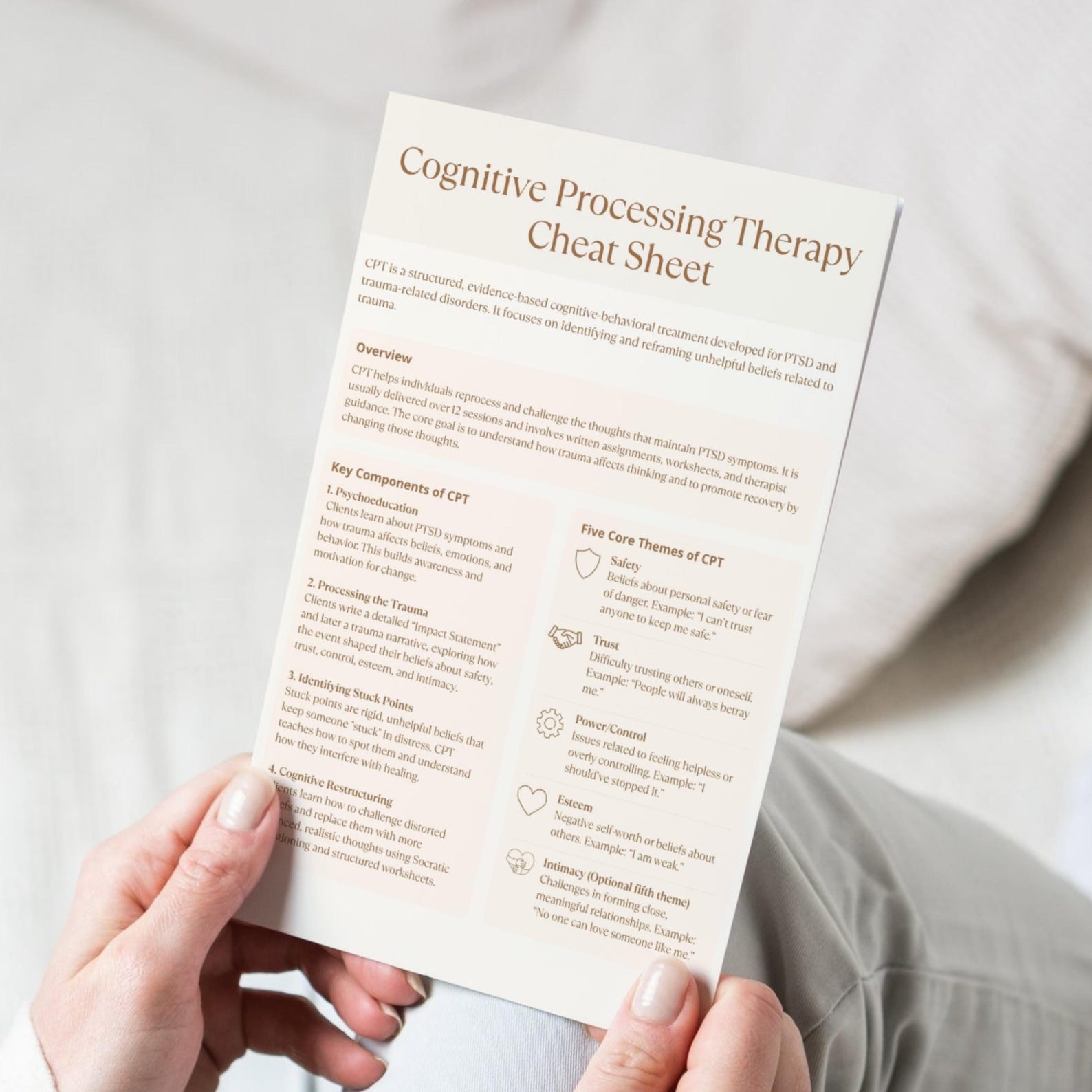Cognitive Processing Chart Cognitive Processing Therapy Cheat Sheet, Mental Health Guide, CPT ...