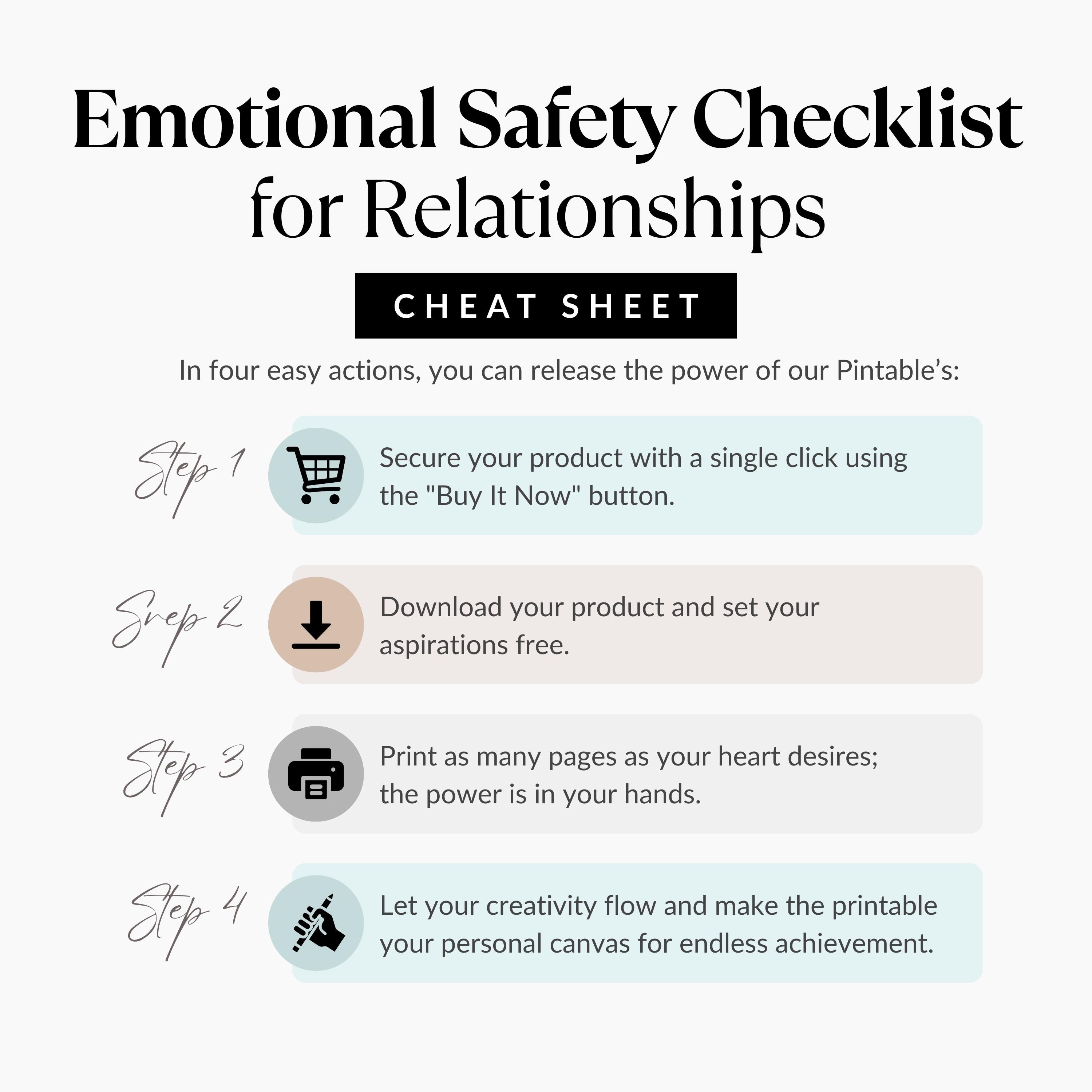 Relationship Checklist.pdf Emotional Safety Checklist for Relationships, Red and Green Flags ...