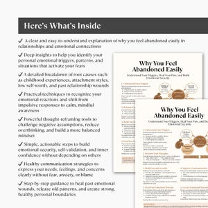 Abandonment Issues Cheat Sheet Printable, Fear of Abandonment, Attachment Style, Emotional Healing Guide image 3