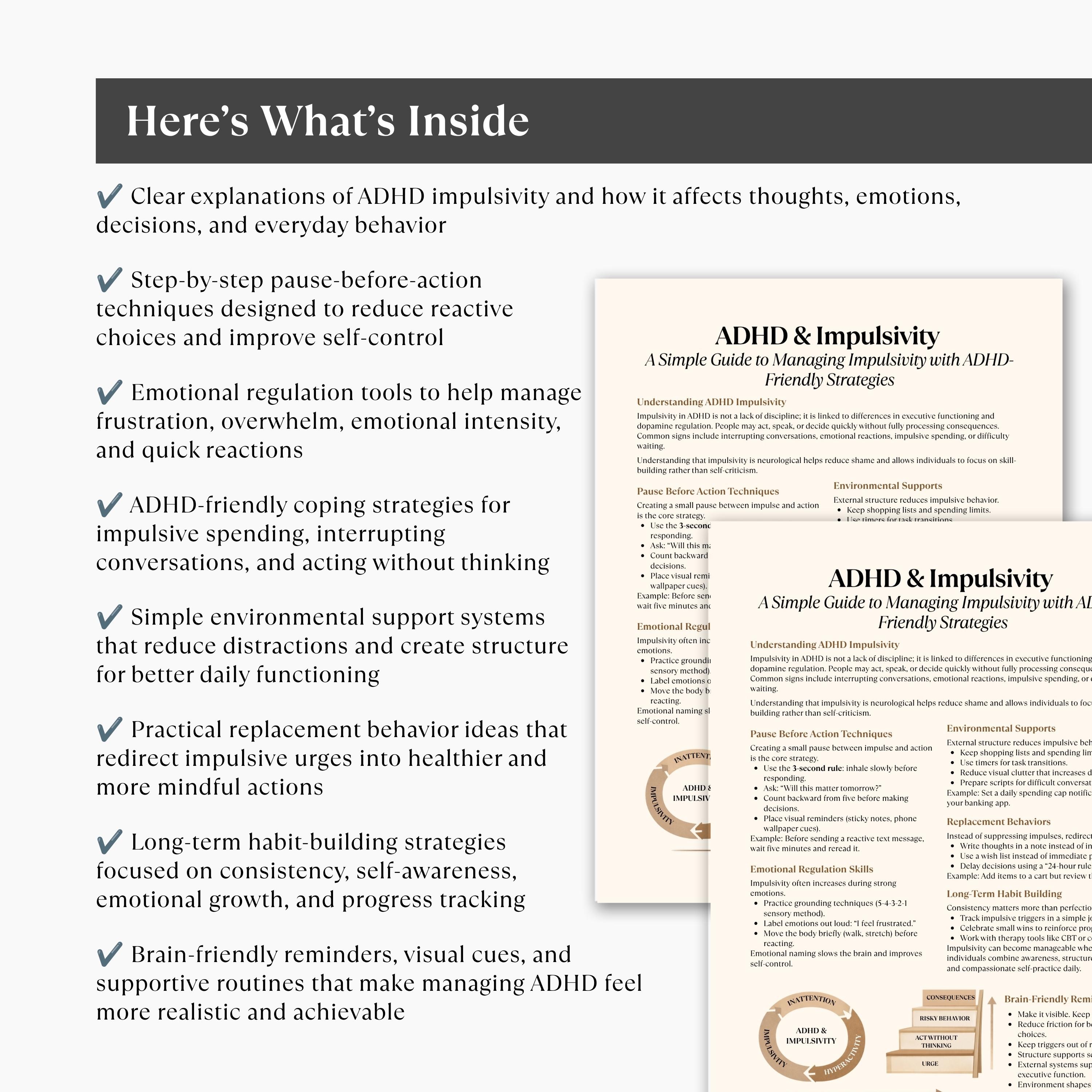 Adhd Impulsivity Support.pdf ADHD Impulsivity Cheat Sheet Printable, Emotional Regulation Tools for ...