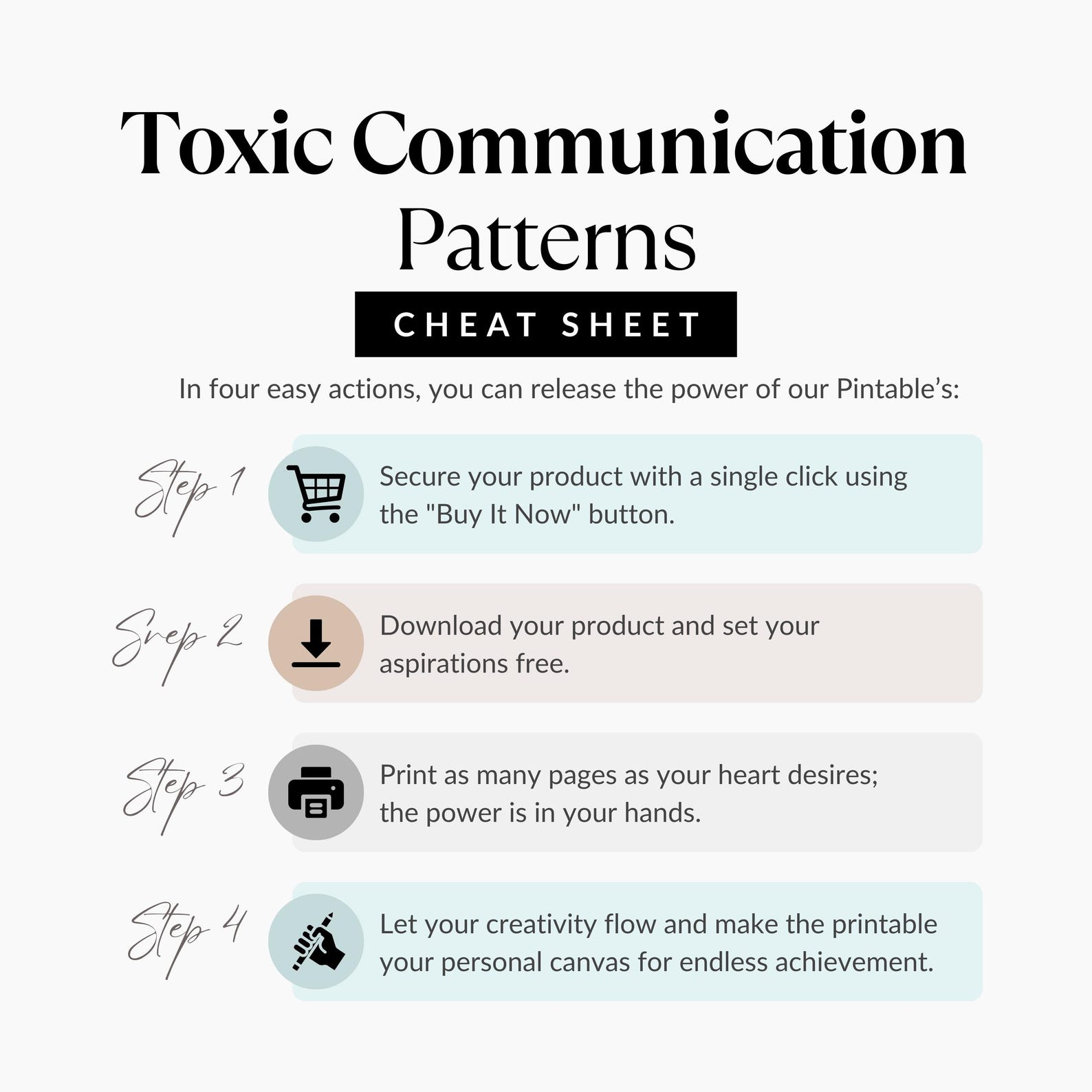 Toxic Communication Patterns Cheat Sheet, Gottman Method Couples ...