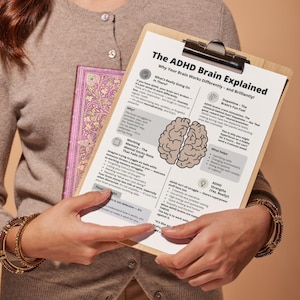 Neurodivergent-friendly ADHD brain cheat sheet with dopamine regulation tips and motivation booster tricks – instant PDF download