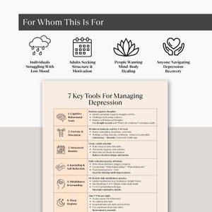 Mental health printable for individuals with low mood, adults needing motivation, mind-body healing seekers, and people navigating depression recovery.