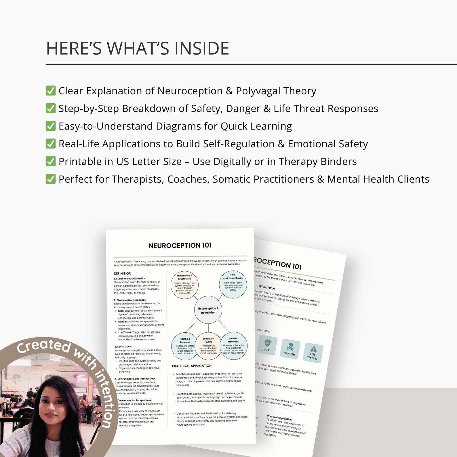 Neuroception 101 Cheat Sheet, Polyvagal Theory and Nervous System ...