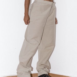 Prada Vintage Y2k Cargo Pants Wide Leg in Beige Gorpcore High Waisted Designer Pants Harajuku Utility Loose fit Pants Trousers Techwear image 2