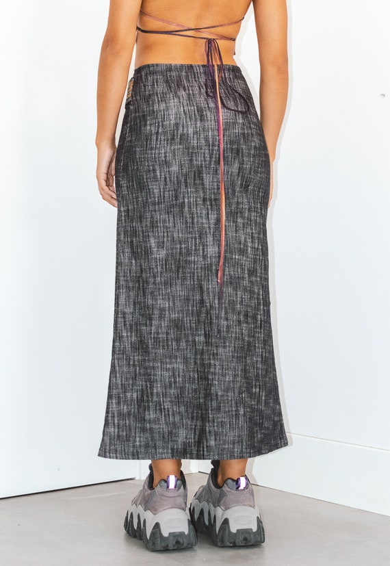 Vintage Long Denim Y2k Skirt - High Waisted Midi … - image 5