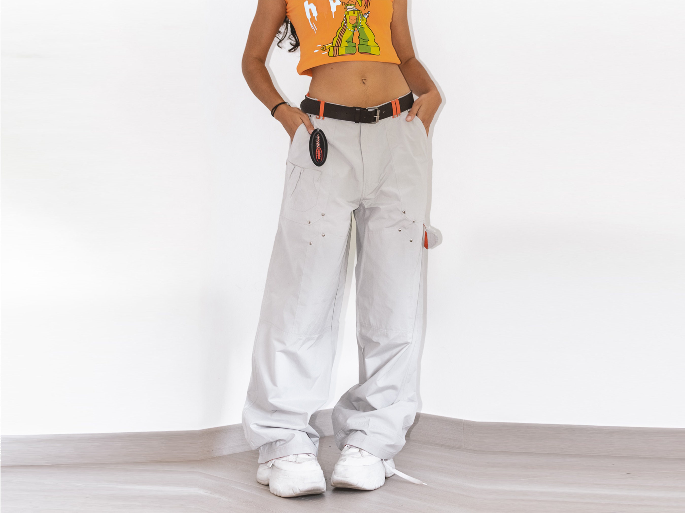 Pantalones cargo para mujer, de cintura alta, holgados, de ajuste relajado,  con bolsillo, casual, estilo Rock, años 90, hip hop, ropa Y2K