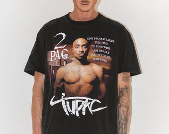 Collectible Tupac vintage faded Double print Rap Tee music graphic tshirt - Music Graphic Shirt - Rap Tee - Hip Hop Tee