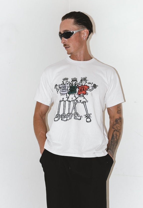 90s vintage Fido Dido 7up graphic cartoon crew ne… - image 6