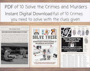 Segunda descarga en PDF. ¡Resuelve esto! Otro misterio de asesinato: Libro 2 de 10 crímenes y asesinatos divertidos que debes resolver. Escapa de la caja.