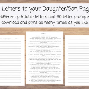 Paquete de páginas de diario imprimibles de Cartas a mi hijo, Descarga instantánea de Cartas imprimibles, Cartas a mi hijo, Cartas a mi hija, Recuerdos