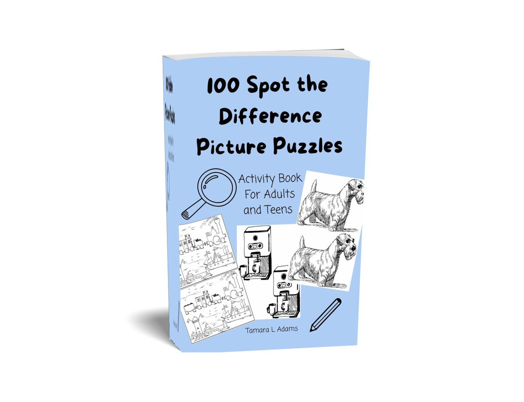 100 Spot the Difference Picture Puzzles Activity Book for Adults and