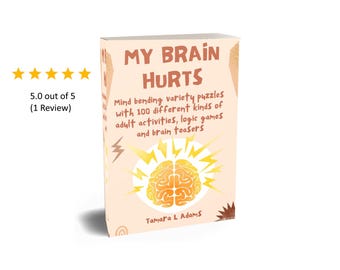 Paperback book of Mind bending variety puzzles with 100 different kinds of adult activities, logic games and brain teasers.