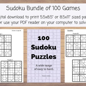 Easy Sudoku for Kids 4x4 Bundle of 1200 Printable (Instant Download) 