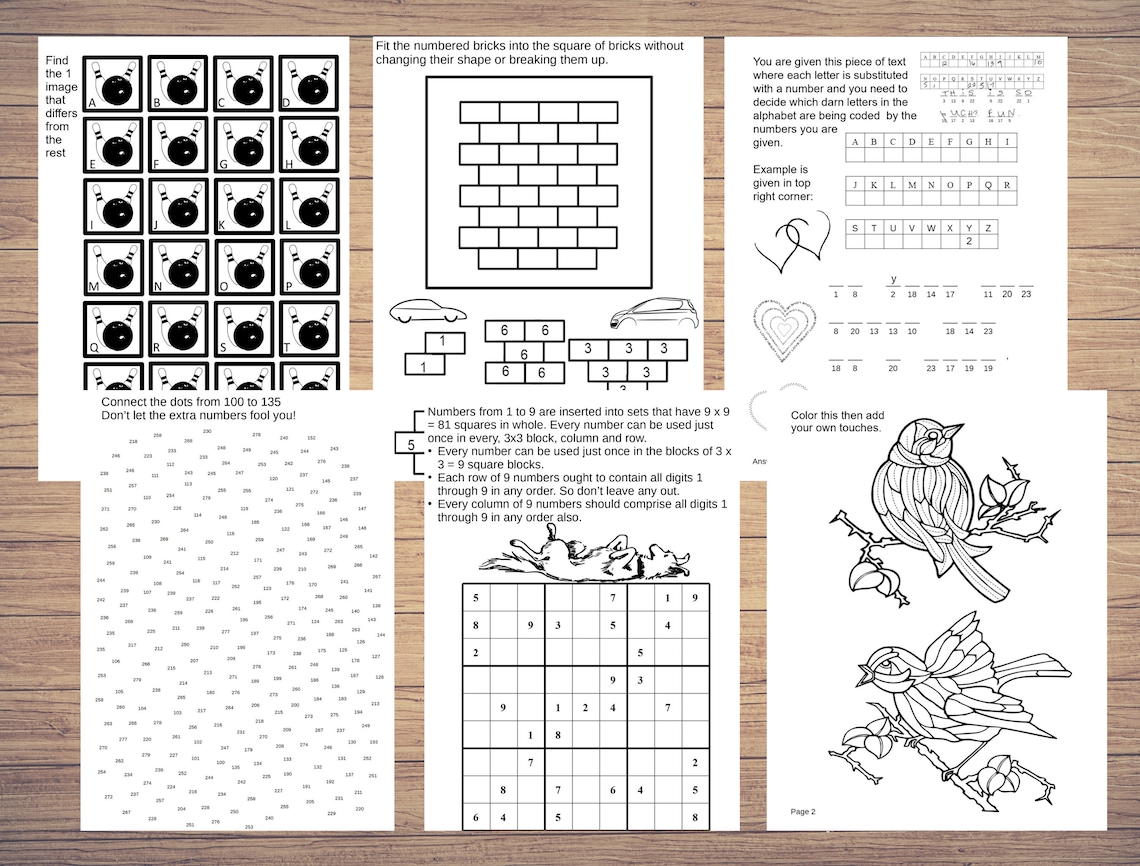 25 PrintableActivitiesGames Coloring Etsy 25 PrintableActivitiesGames Coloring Etsy