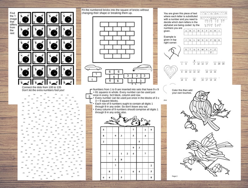 Brick By Brick, Cryptogram, Sudoku, Odd Man Out