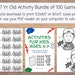 100 Printable Activities Kids Age 5-7: Coloring, Hidden Image, Math ...