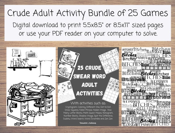 25 Printable Adult Activities Adult Games Coloring, Dot-to-dot, Hidden  Image, Mazes, Spot the Difference, Sudoku, Word Search, Word Scramble 