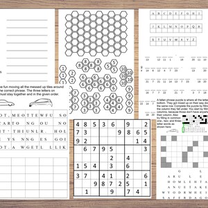 Word Scramble, cryptogram, brick by brick, letter tiles, sudoku, fallen phrase