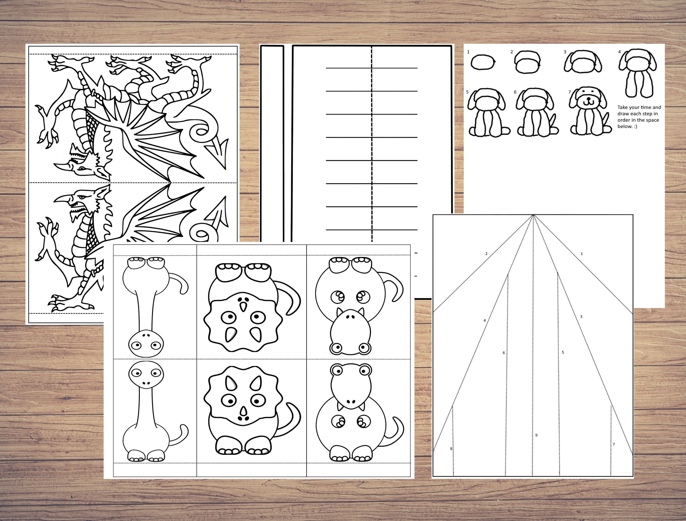 Instant Printable PDF 65 Paper Crafts for Kids 5 8 Years Old: Color Instant Printable PDF 65 Paper Crafts for Kids 5 8 Years Old: Color