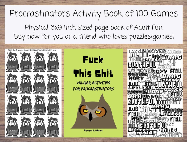 100 Adult Activities Paperback for Procrastinators: Coloring, Hidden Image, Math Game, Mazes, Art fun, Spot Difference, Sudoku, Word Games image 3
