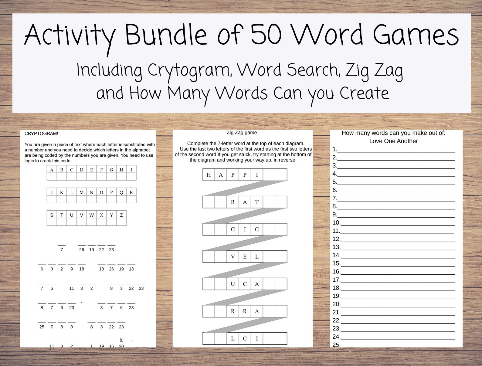 Word Activity Book for Adults With 100 Word Games Word Etsy