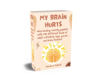 Paperback book of Mind bending variety puzzles with 100 different kinds of adult activities, logic games and brain teasers.