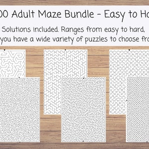 Amazing Mazes: 200 Printable Mazes for Adults From Easy to Hard With ...