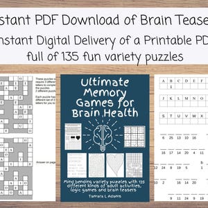 Ultimate Memory Games for Brain Health: Mind bending variety puzzles with135 different kinds of adult activities, logic games, brain teasers