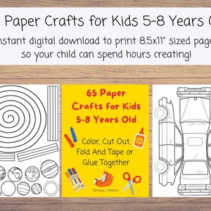 PDF stampabile istantaneamente 65 lavoretti con la carta per bambini dai 5 agli 8 anni: colora, ritaglia, piega, incolla insieme Attività per bambini, bambola di carta e astronavi