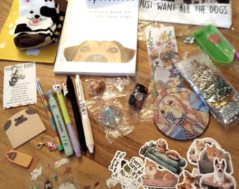 Dog Lover Activity Box, Activity Book, Building Blocks Set, Diamond Art, Stickers, Pens, Puzzles, Cozy Socks
