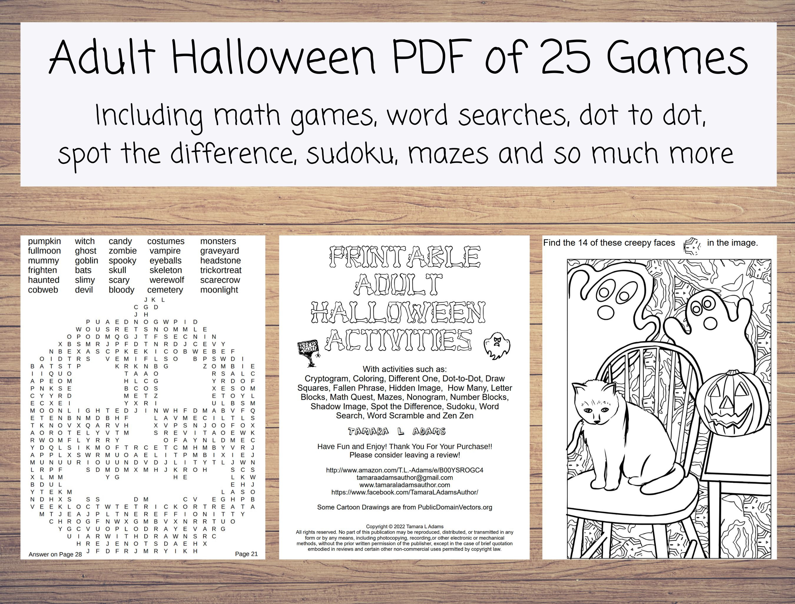 Halloween Coloring and Activity Book for Kids Ages 4-8 Dot to Dot, Spot the  Difference , Mazes , Sudoku , Word Search and More 