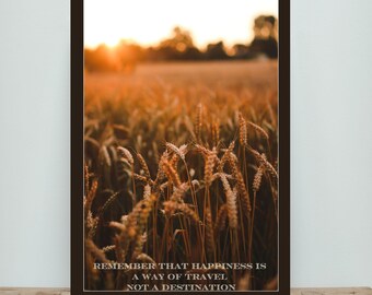 Láminas con frases motivacionales, póster inspirador, afirmaciones positivas diarias, decoración de yoga, arte bohemio para dormitorio, fotografía de campos de trigo