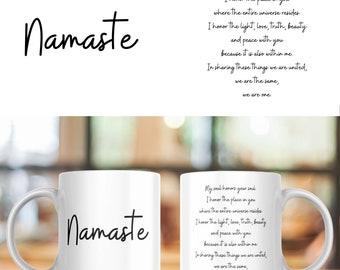 Namaste Mug 11oz, 12oz and 15oz Png, Yoga Studio Decoration, Coffee Mugs, Mug Wrap Sublimation Design, Yoga Namaste Mug Design, Best Gifts