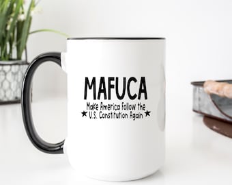 Make America Follow the US Constitution Again Mug – 15oz Ceramic – Patriotic Political Coffee Cup