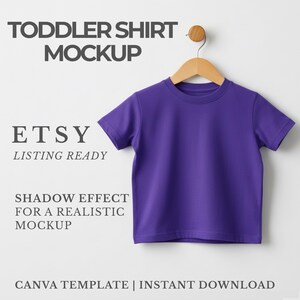 Purple Rabbit Skins 3321 Mockup | Canva Template | Toddler Shirt Mockup | Shadow Layer