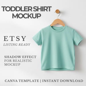 Saltwater Rabbit Skins 3321 Mockup | Canva Template | Toddler Shirt Mockup | Shadow Layer