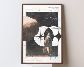 Celestial Wanderer | Spiritual Art Print | Starry Night Sky Poster