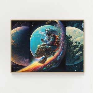 Podróżnik Kosmiczny Duchowy Plakat Artystyczny Galaktyka Kosmos Gwiazdy Planety Wydruk Ścienny Dla Miłośników Astronomii Prezent Do Mieszkania, Akademika, Pokoju, Dzieci, Gracza