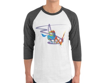 3/4 sleeve raglan, Title: Electric Dream Horse