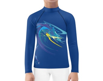 Kids Rash Guard, Title: Out of the Barrel (Surfer)
