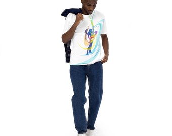 Men's t-shirt, Title: Bend and Shred (Guitarist)
