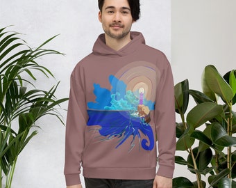 Hoodie, Title: Rays on Waves, (Lighthouse)