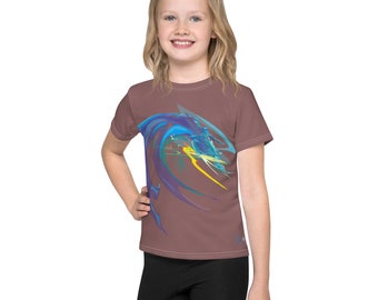 Kids t-shirt, Title: Out of the Barrel (Surfer)