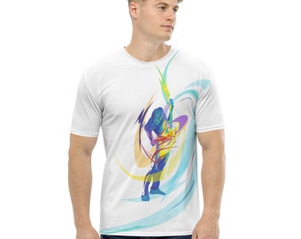 Men's t-shirt, Title: Bend and Shred (Guitarist)